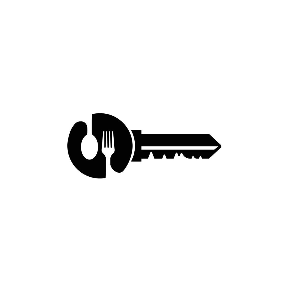 restaurant key logo lock symbol design vector