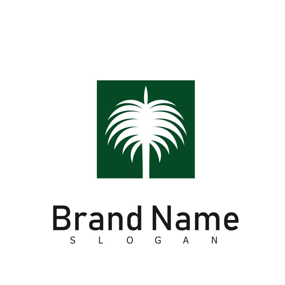 palm nature logo design symbol vector