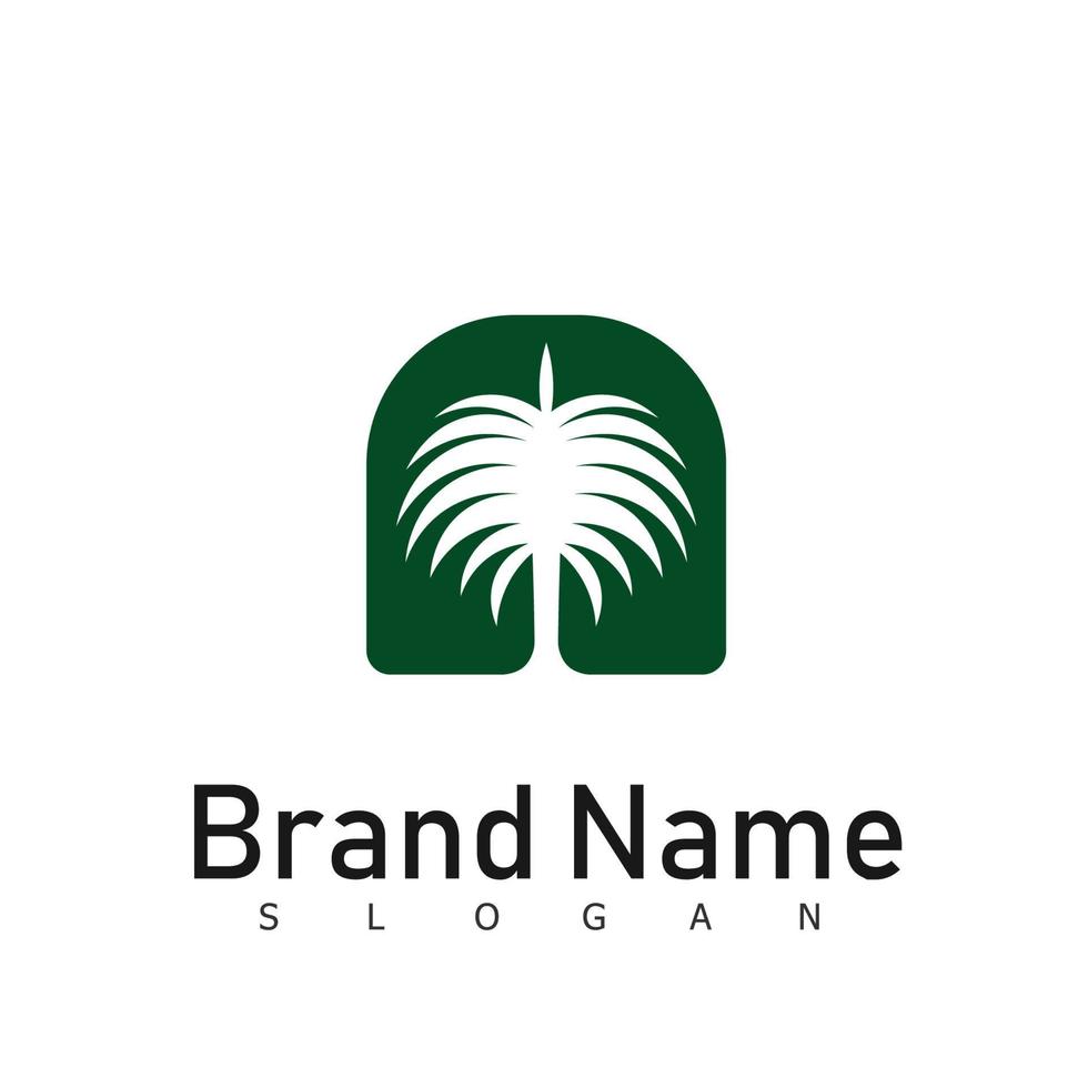 palm nature logo design symbol vector