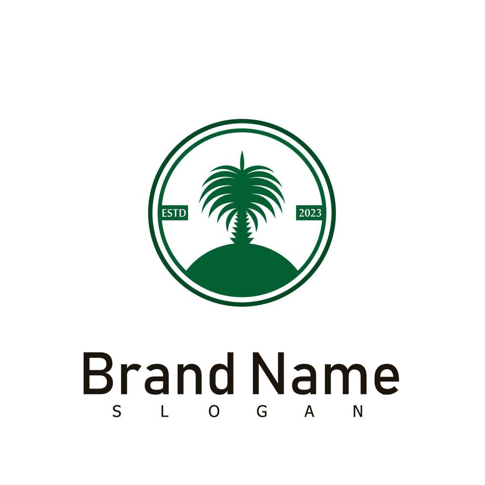 palm nature logo design symbol vector