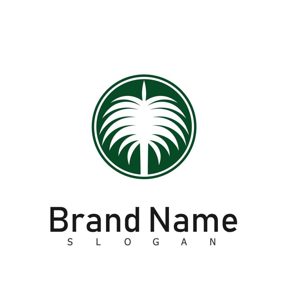 palm nature logo design symbol vector