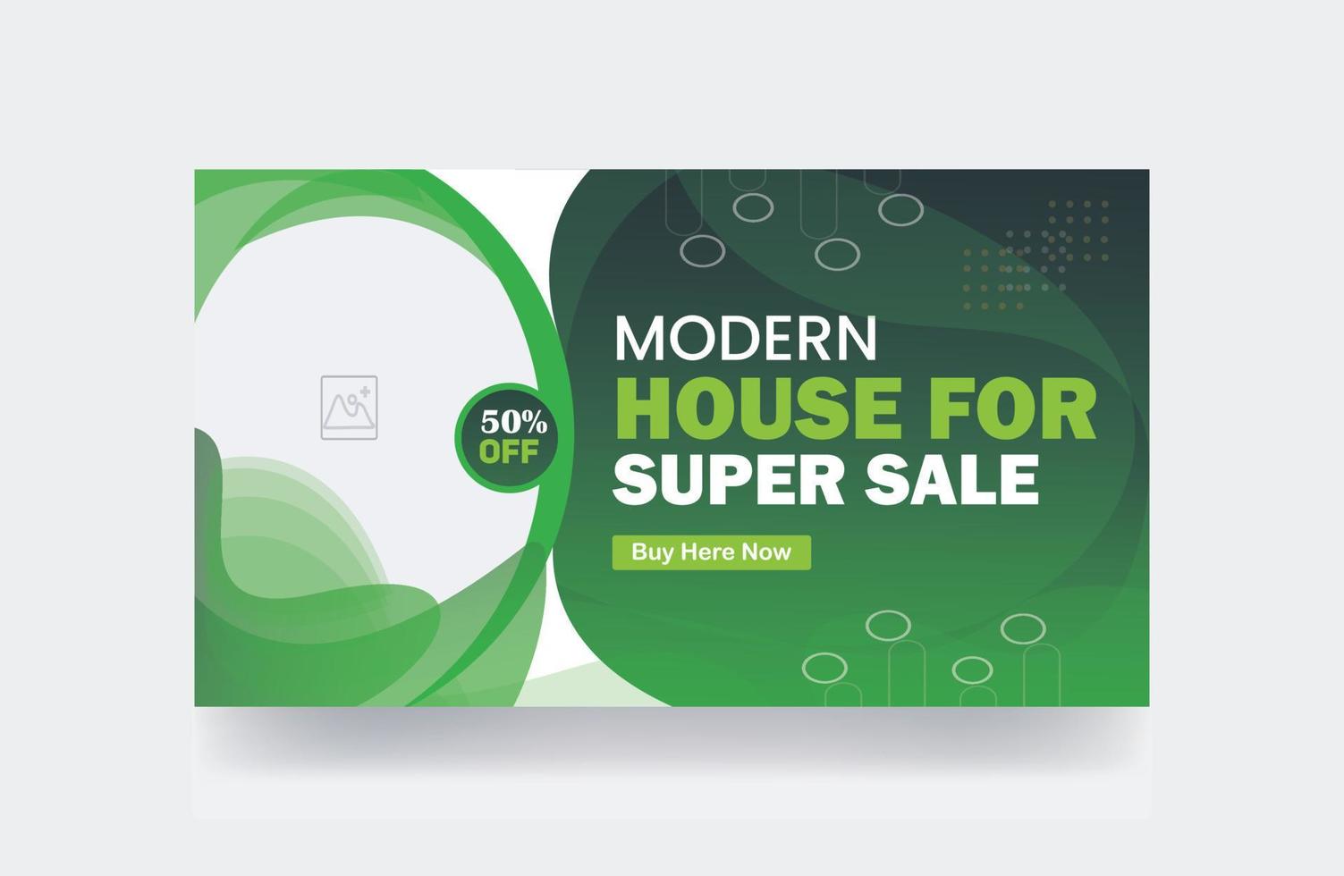 creative flyer thumbnail design modern house  for sale banner cover background post template vector