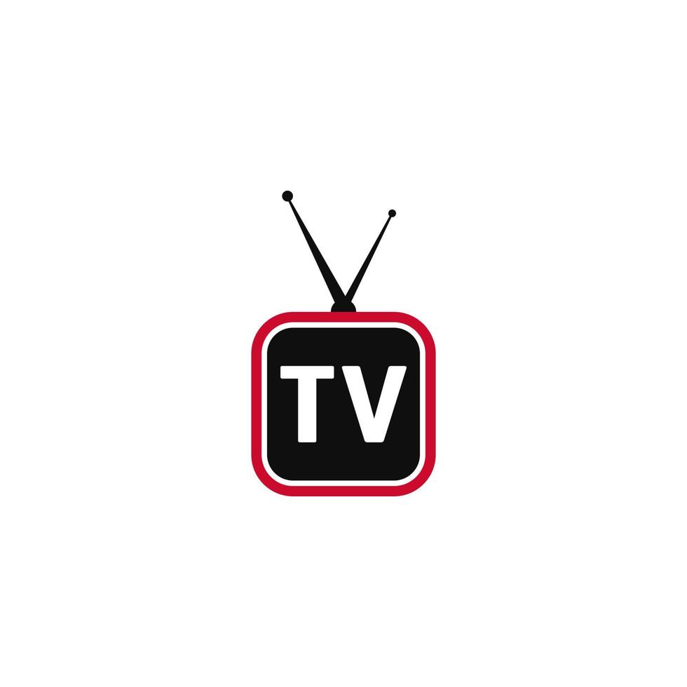 tv televisión medios electrónicos logo icono vector plantilla