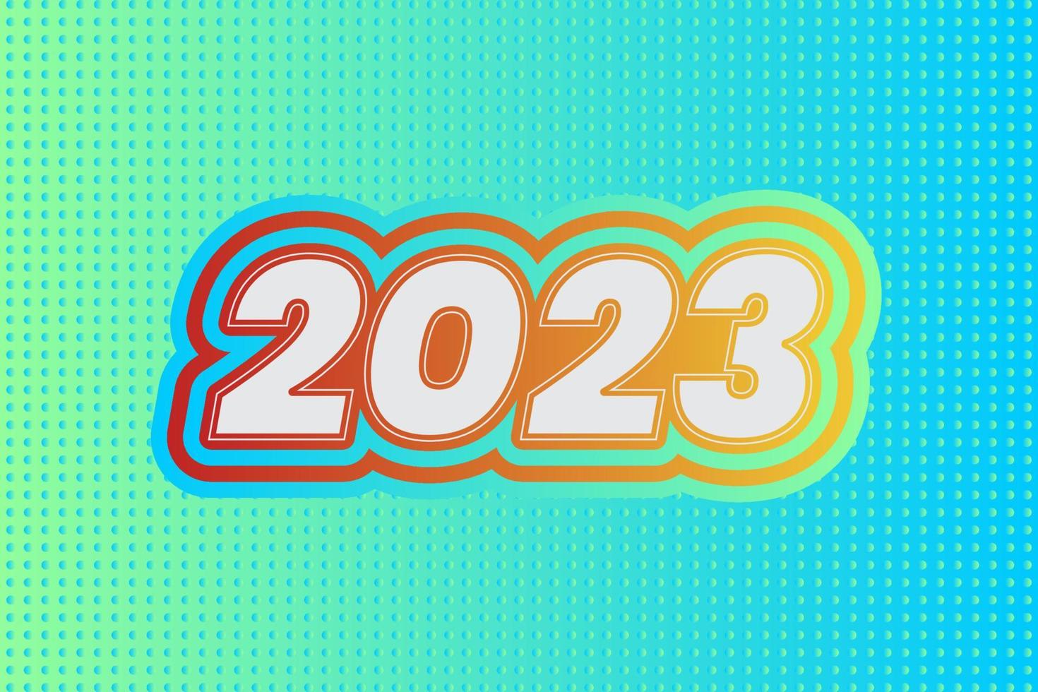 happy New Year 2023 wavy color gradation background vector