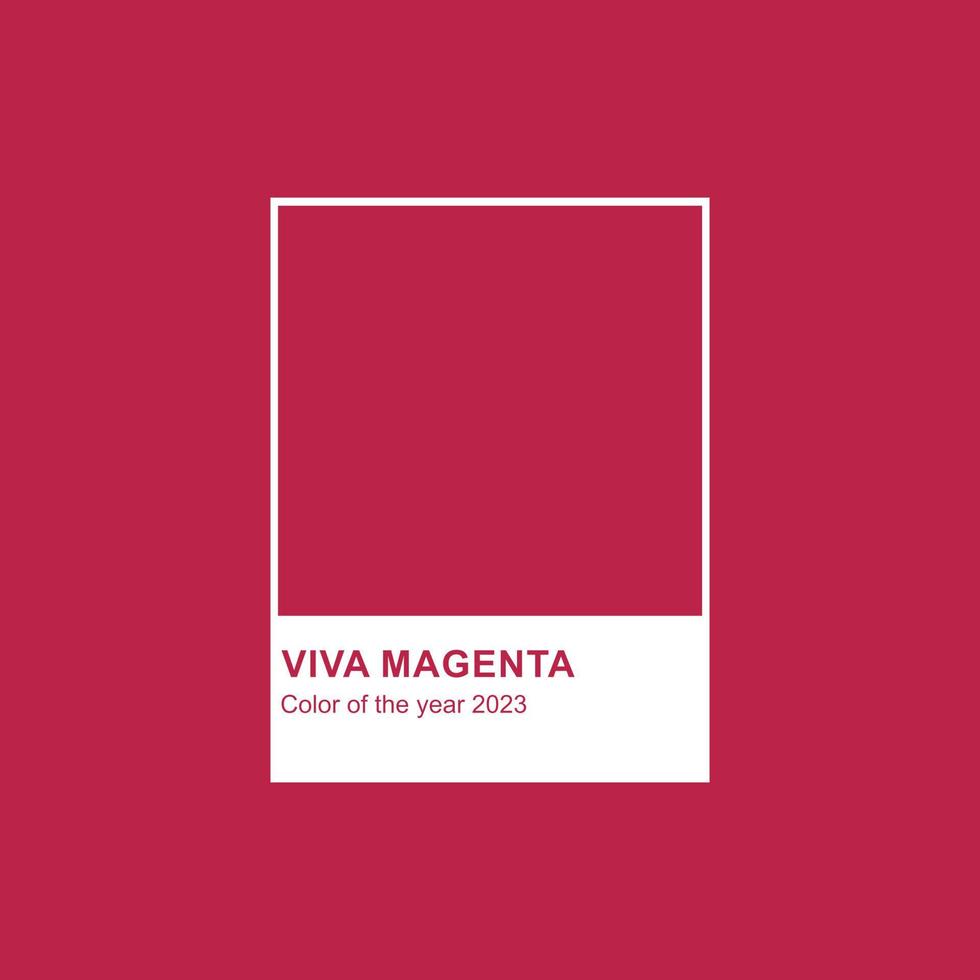 Viva Magenta color of the year 2023. Abstract background with square frame. Color concept. vector