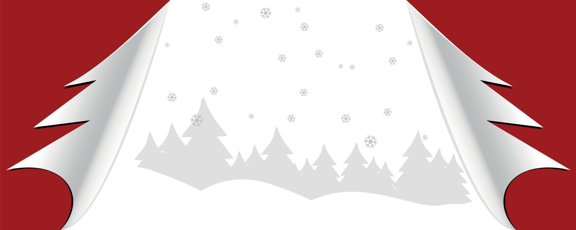 Open Curtain Welcome Winter Background vector