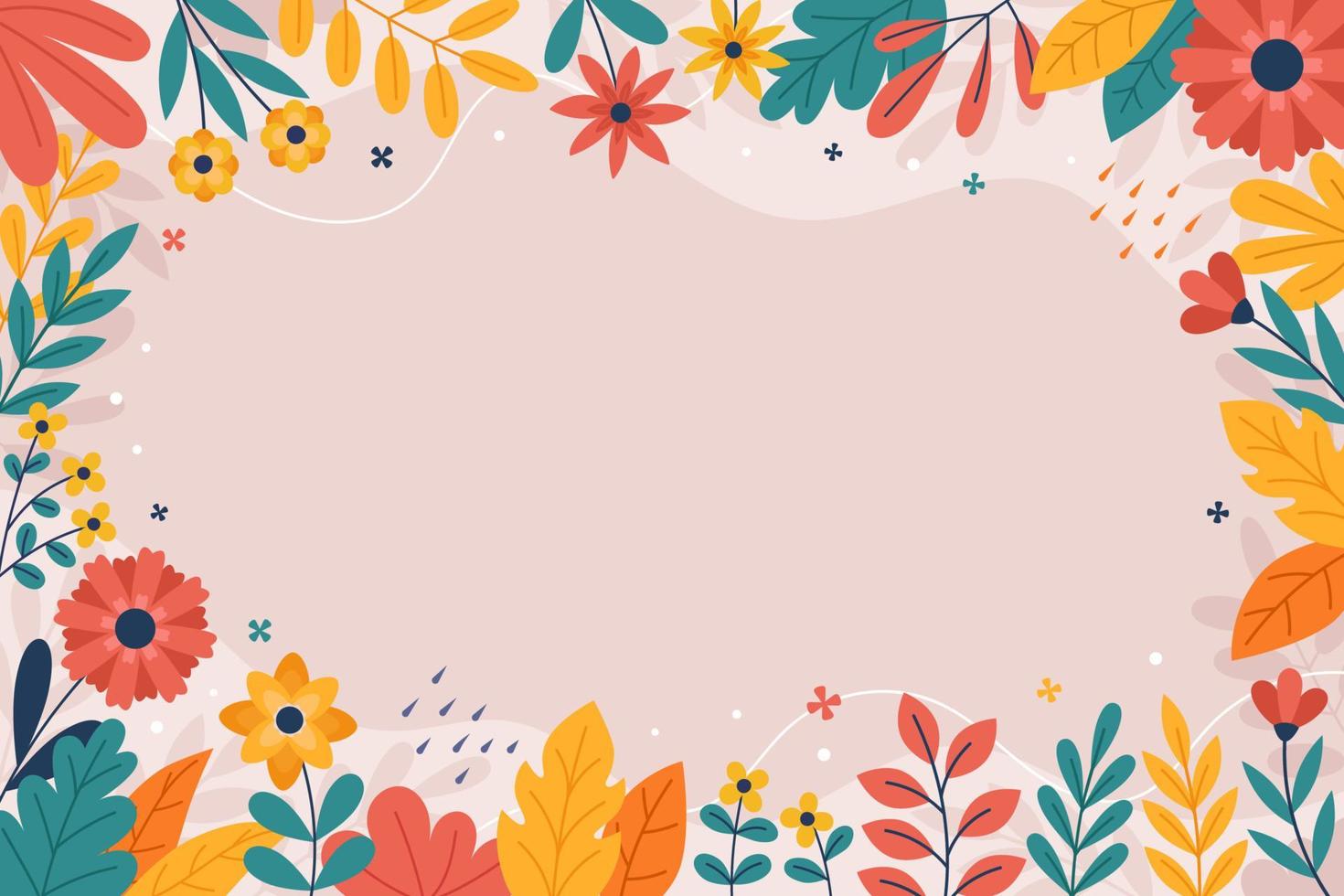 fondo de borde con elemento floral de primavera vector