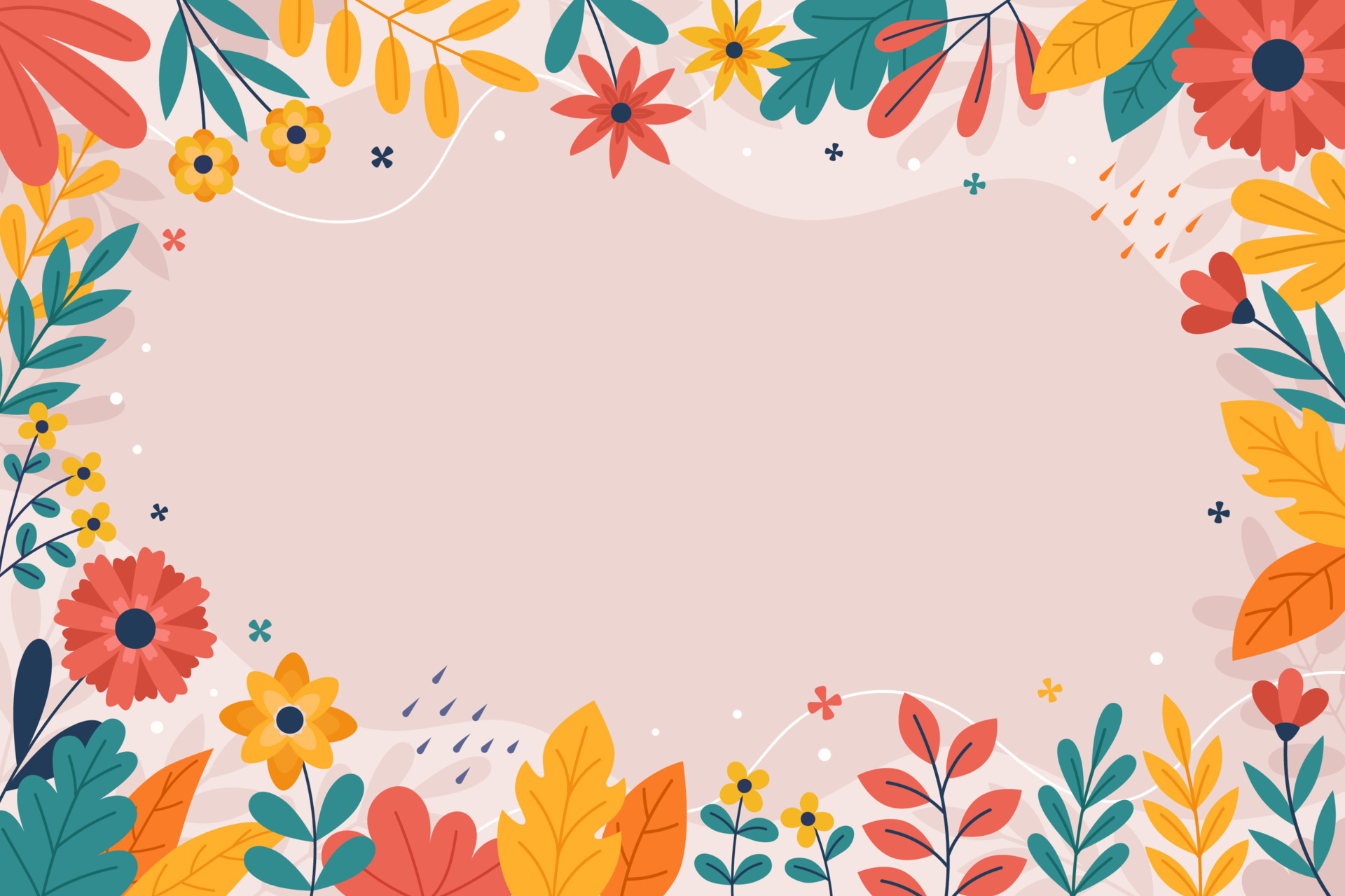 Border Background with Spring Floral Element 16123982 Vector Art at ...