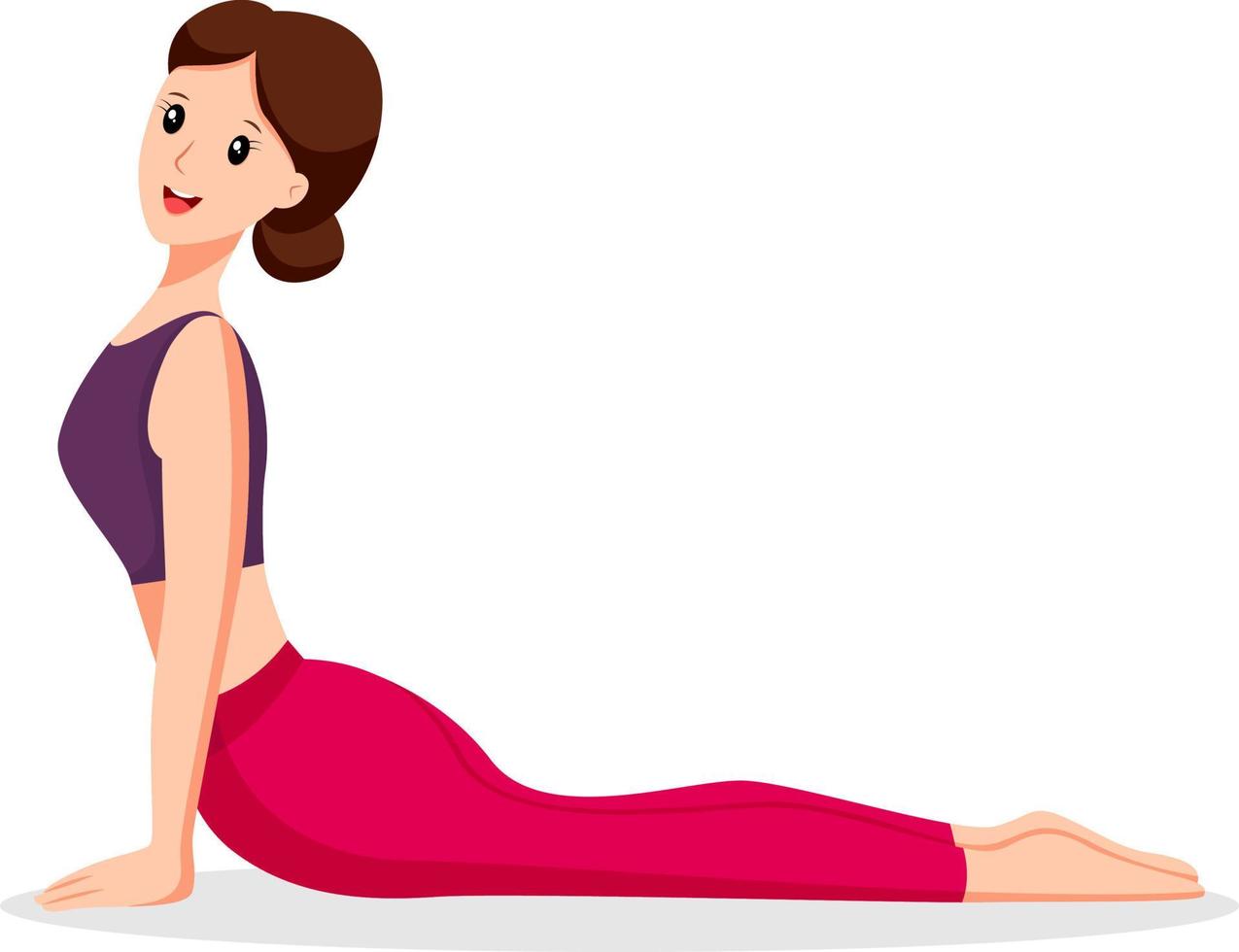 Young Woman Yoga Position Character Design Illustration vector