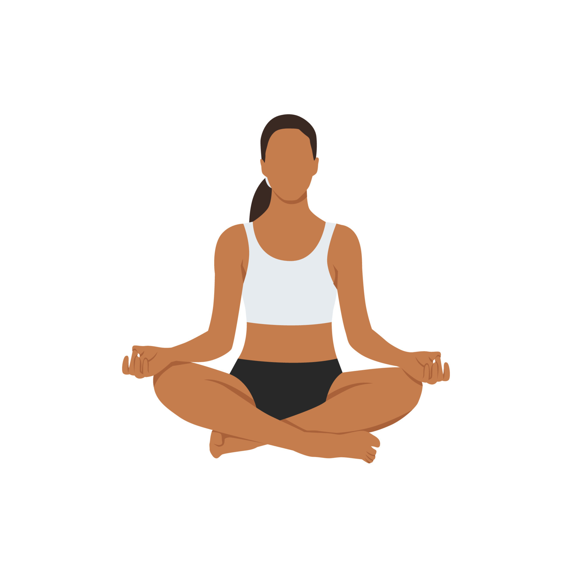 Woman doing Lotus pose. The concept of Healthy lifestyle. icon for