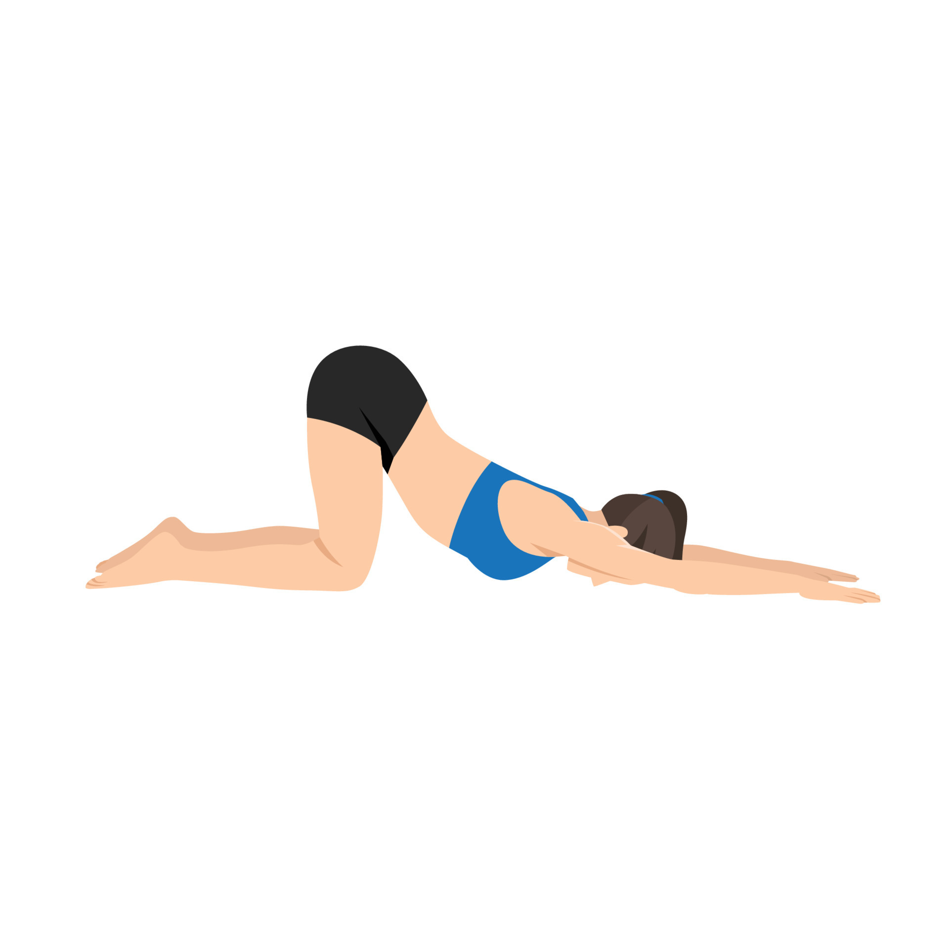 Woman Doing Puppy Dog Pose Anahatasana Half Dog Pose Melting Heart woman-doing-puppy-dog-pose-anahatasana-half-dog-pose-melting-heart