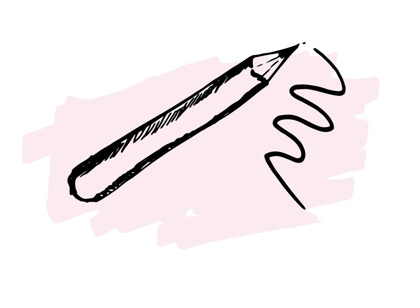 Sketch Eyeliner, eyebrow icon. Pencil for eyes, brows and lips vector