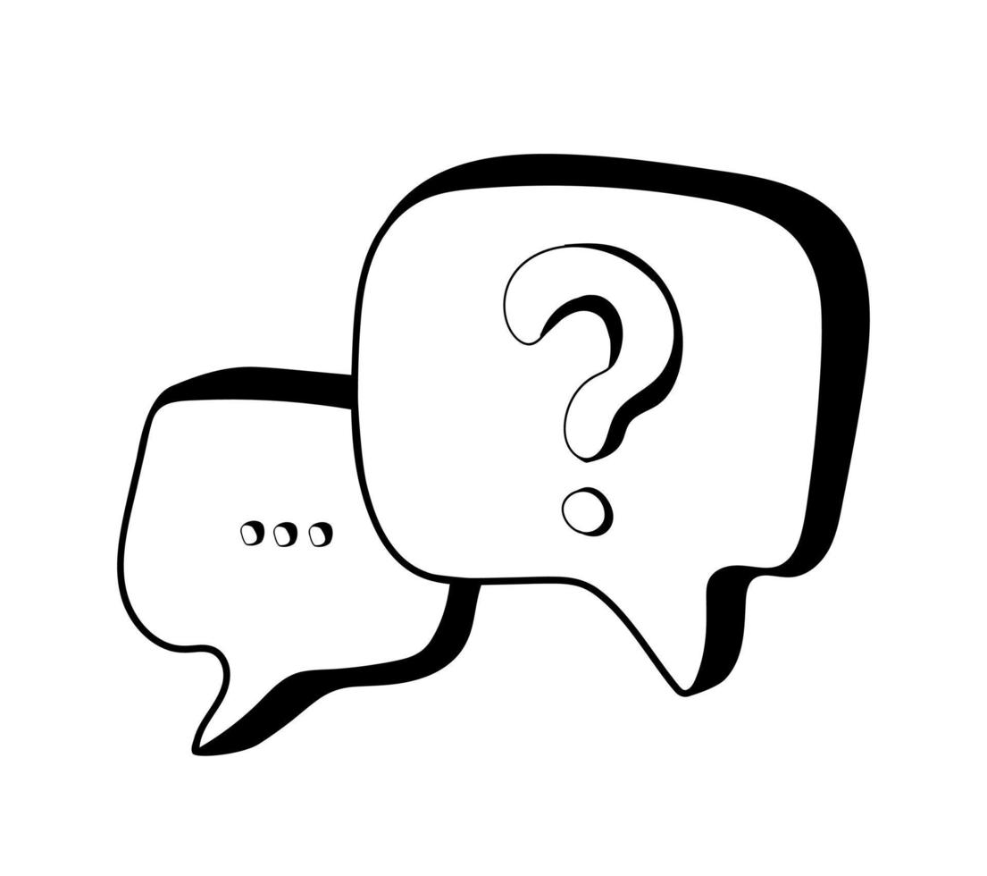 Speech message bubbles with question  mark vector