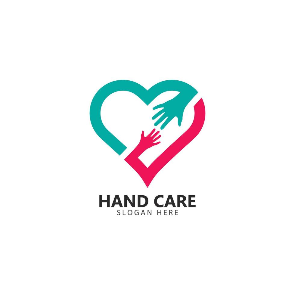 Hand symbol community care logo vector illustration
