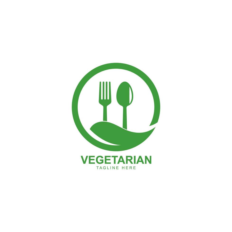 ilustración de icono de vector de logotipo de comida vegetariana saludable para humanos