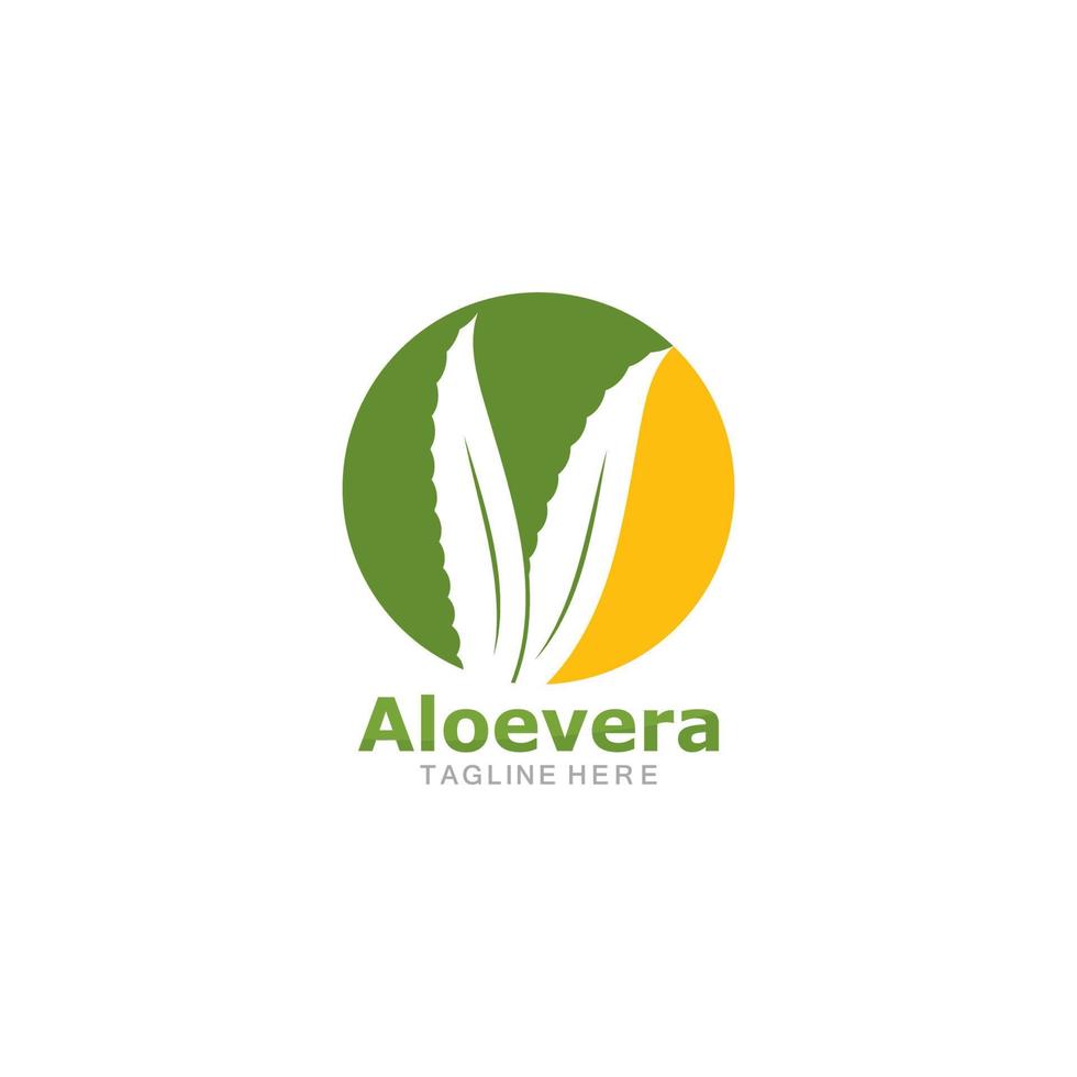 conjunto de icono de vector de plantilla de logotipo de aloevera