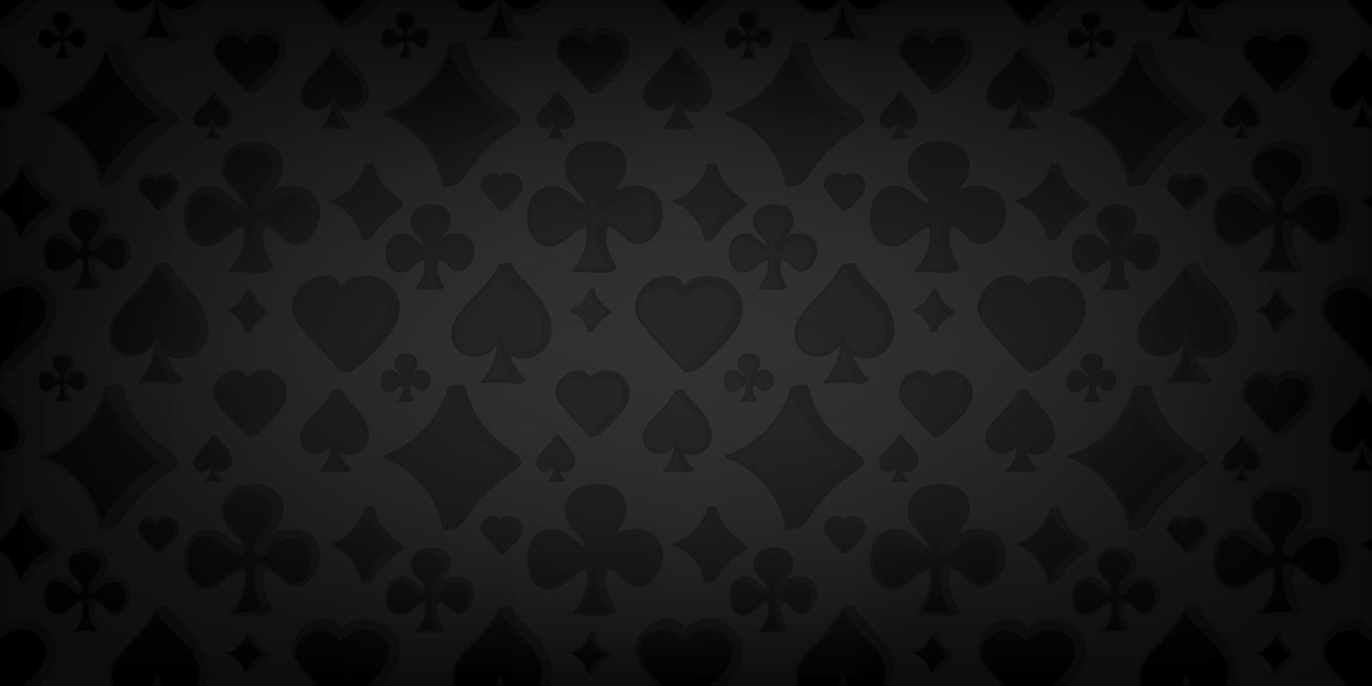 Poker and casino playing card black Background vector