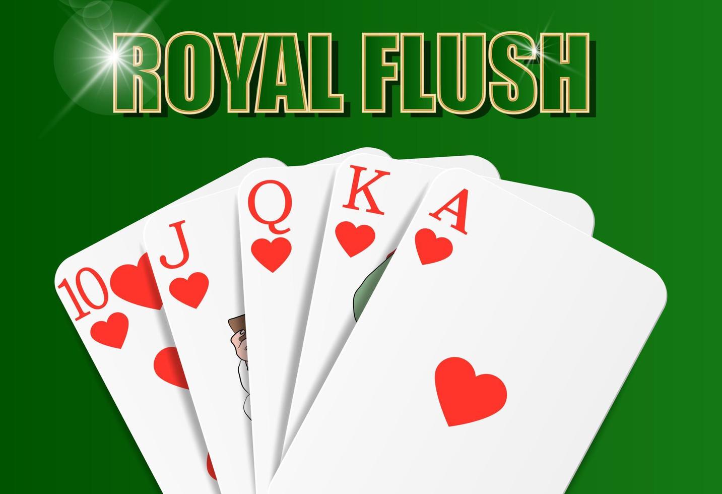 Heart Royal flush vector