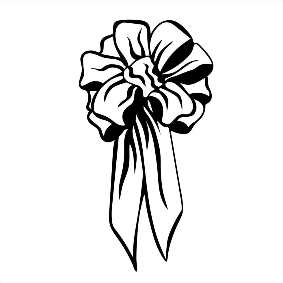 Tied bow in doodle style vector