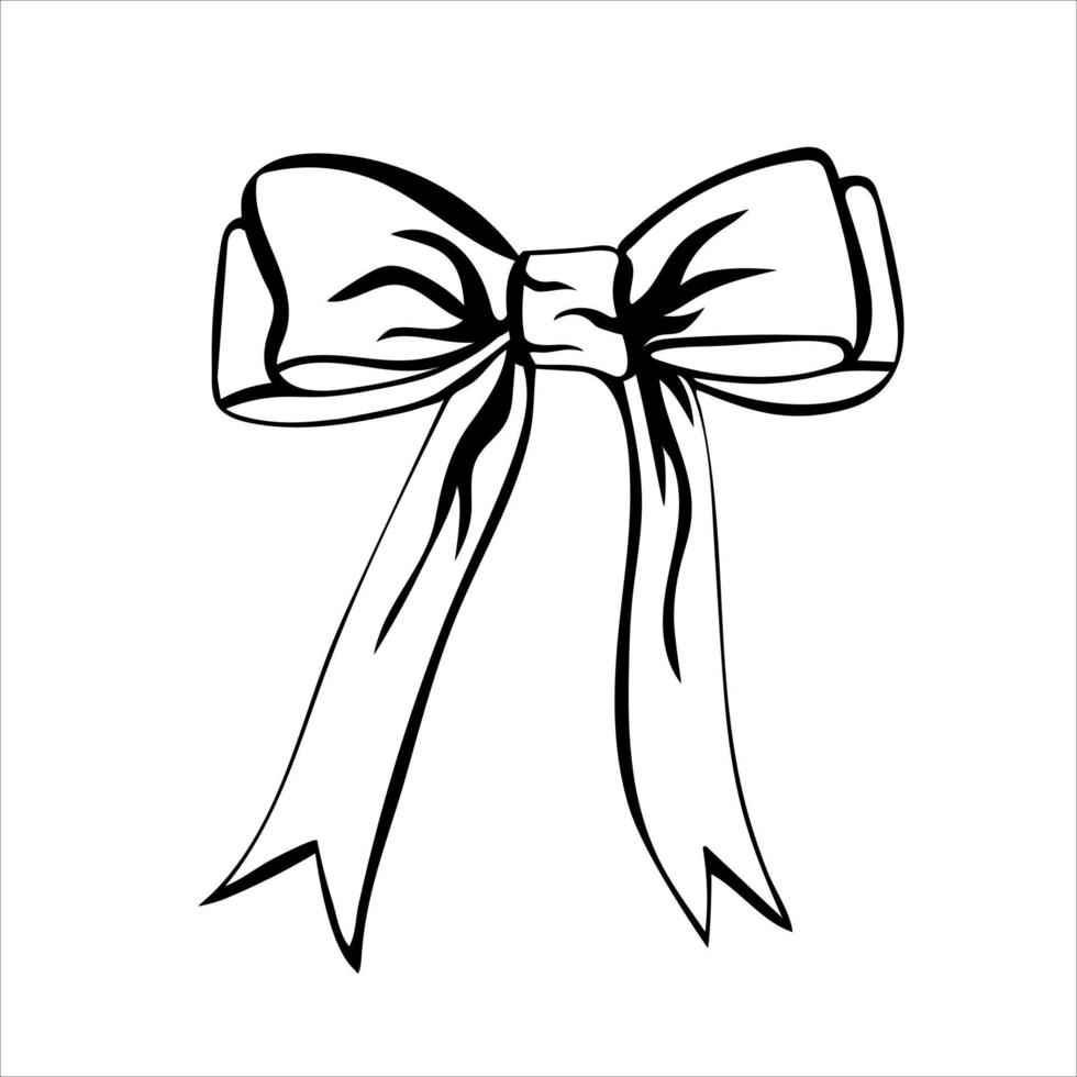 Tied bow in doodle style vector