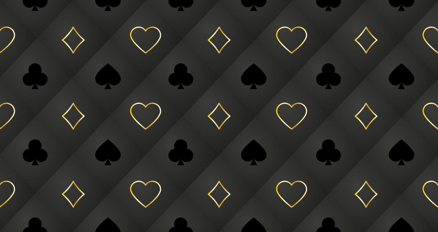 Seamless pattern with playing cards signs vector