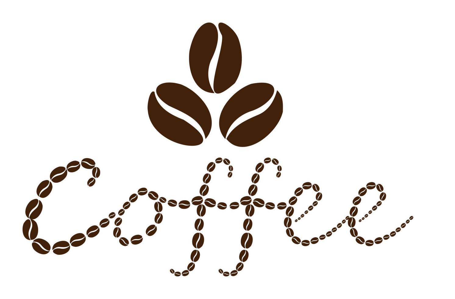 Coffee logo laid out from coffee beans. vector