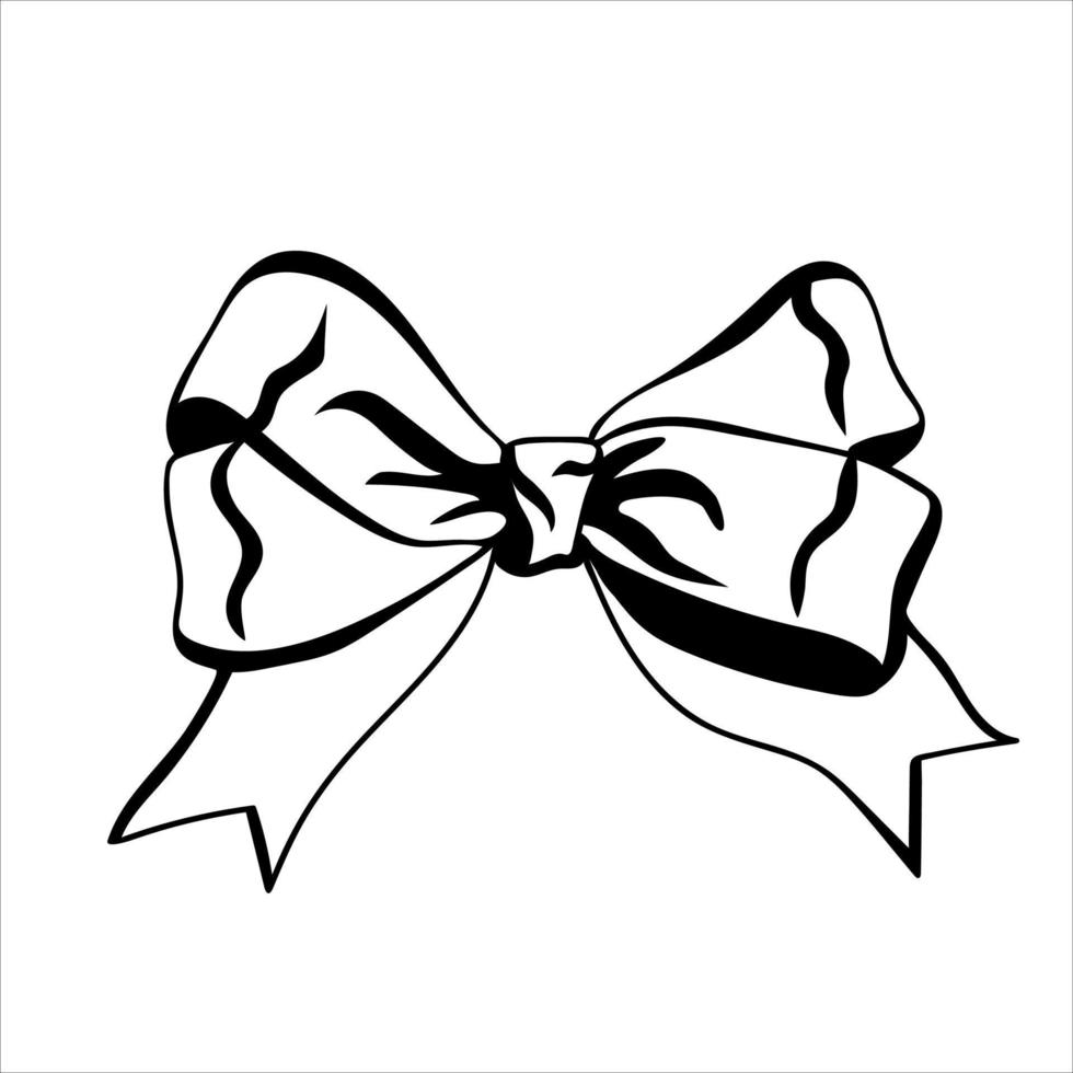 Tied bow in doodle style vector