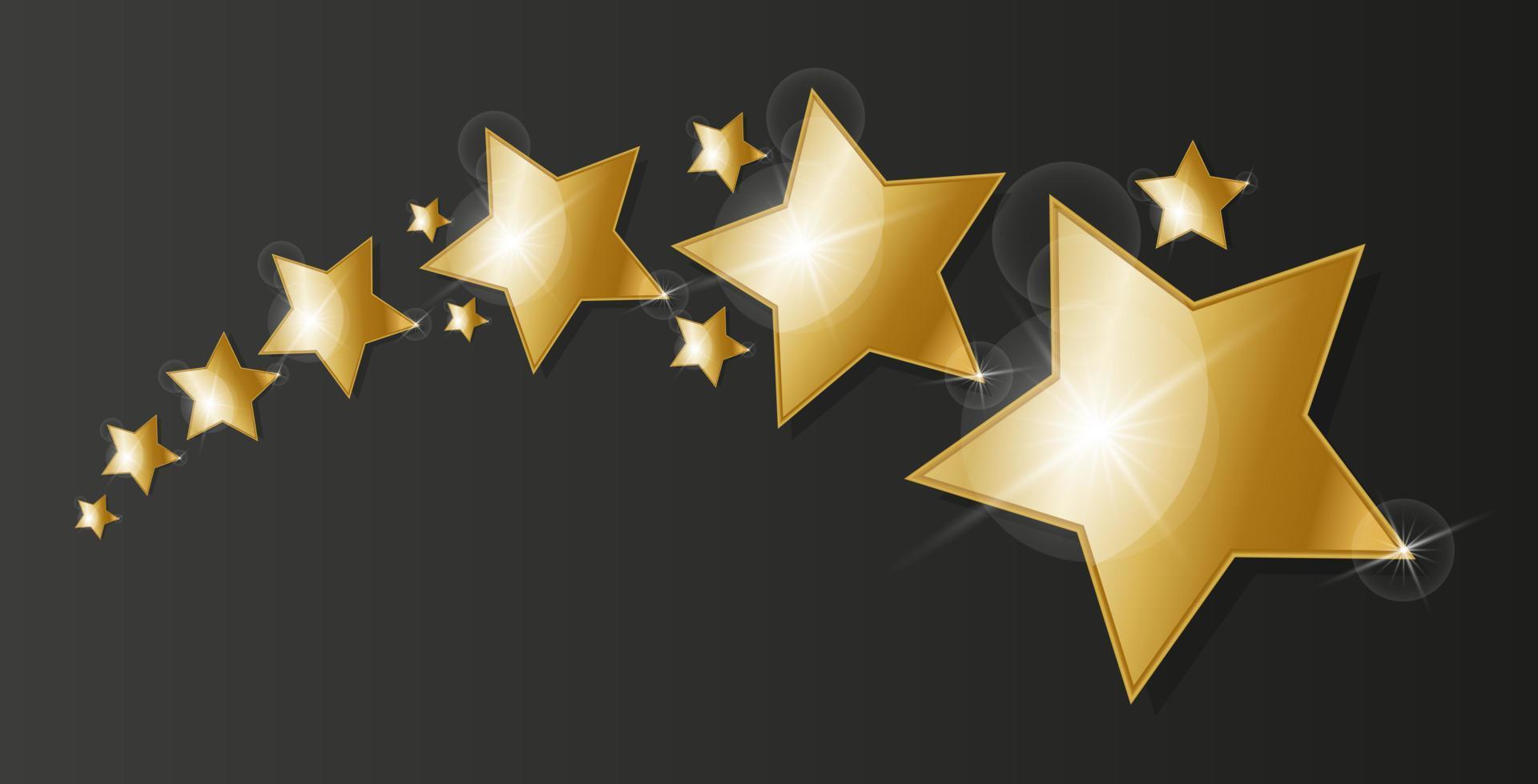 Gold stars on a black background vector