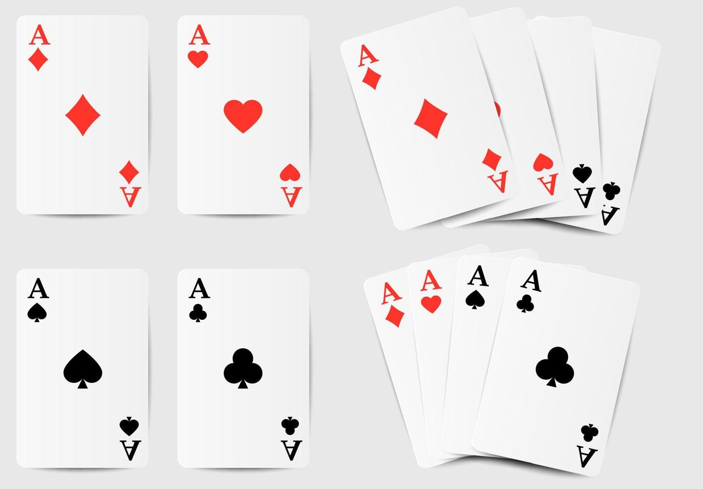 A set of four aces. vector