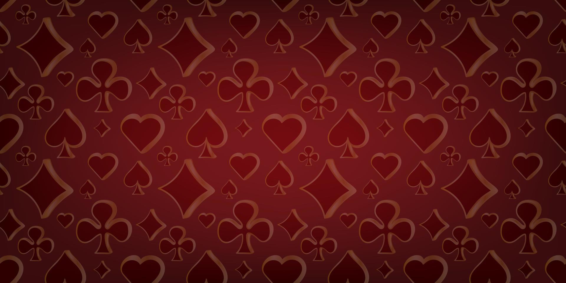 Fondo de naipes de póquer y casino en rojo vector