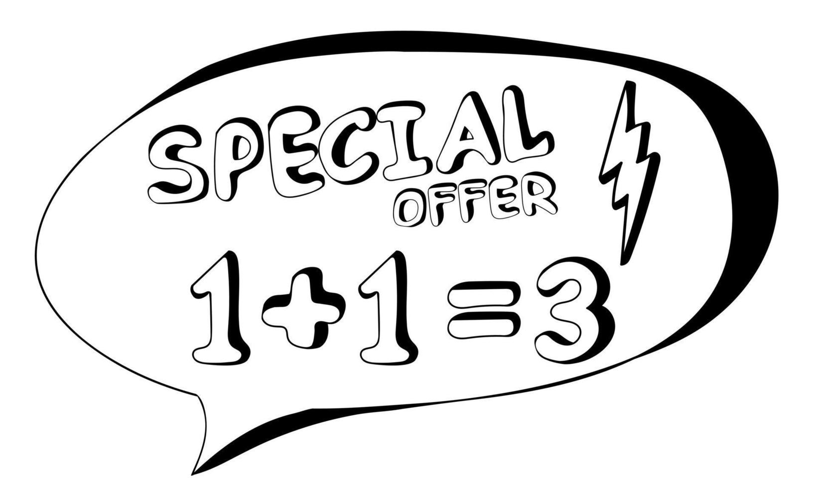 Hand drawn Special offer  text in doodle style. vector