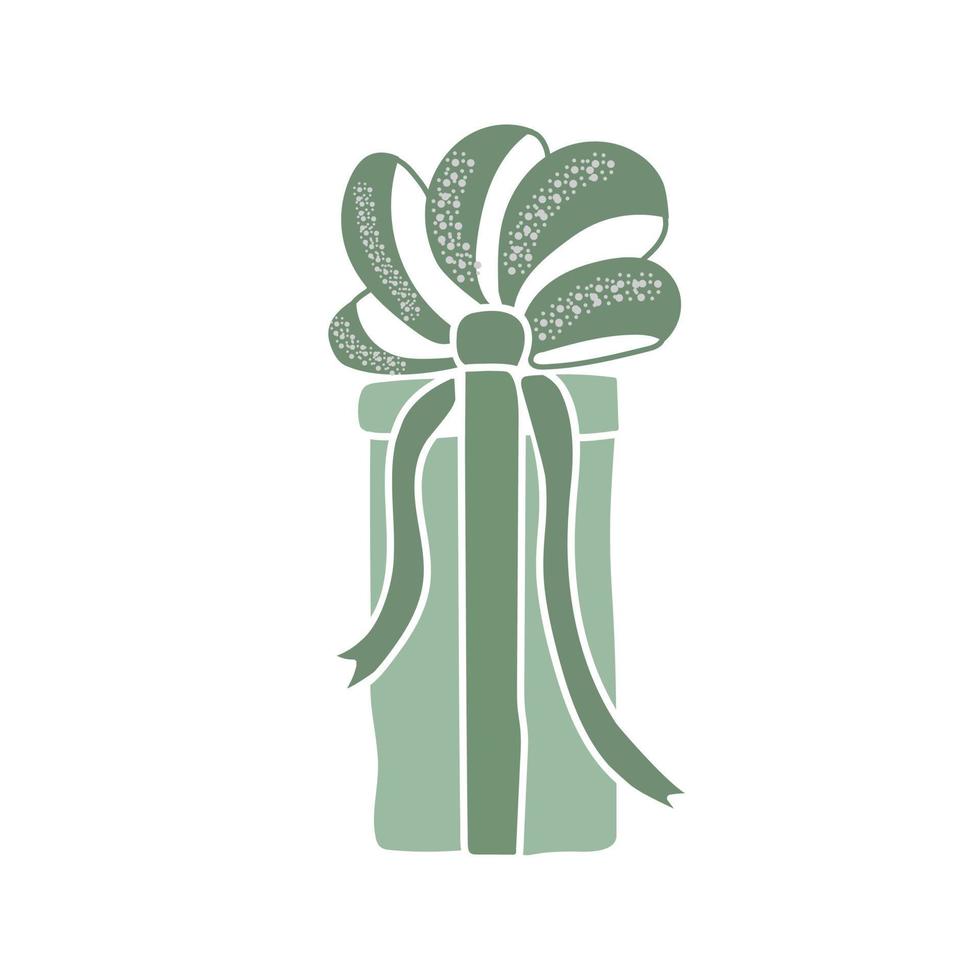 Gift box with bow and ribbon vector