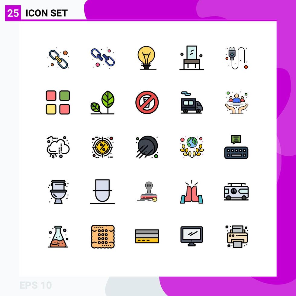 25 Creative Icons Modern Signs and Symbols of education calc chair socket electric Editable Vector Design Elements