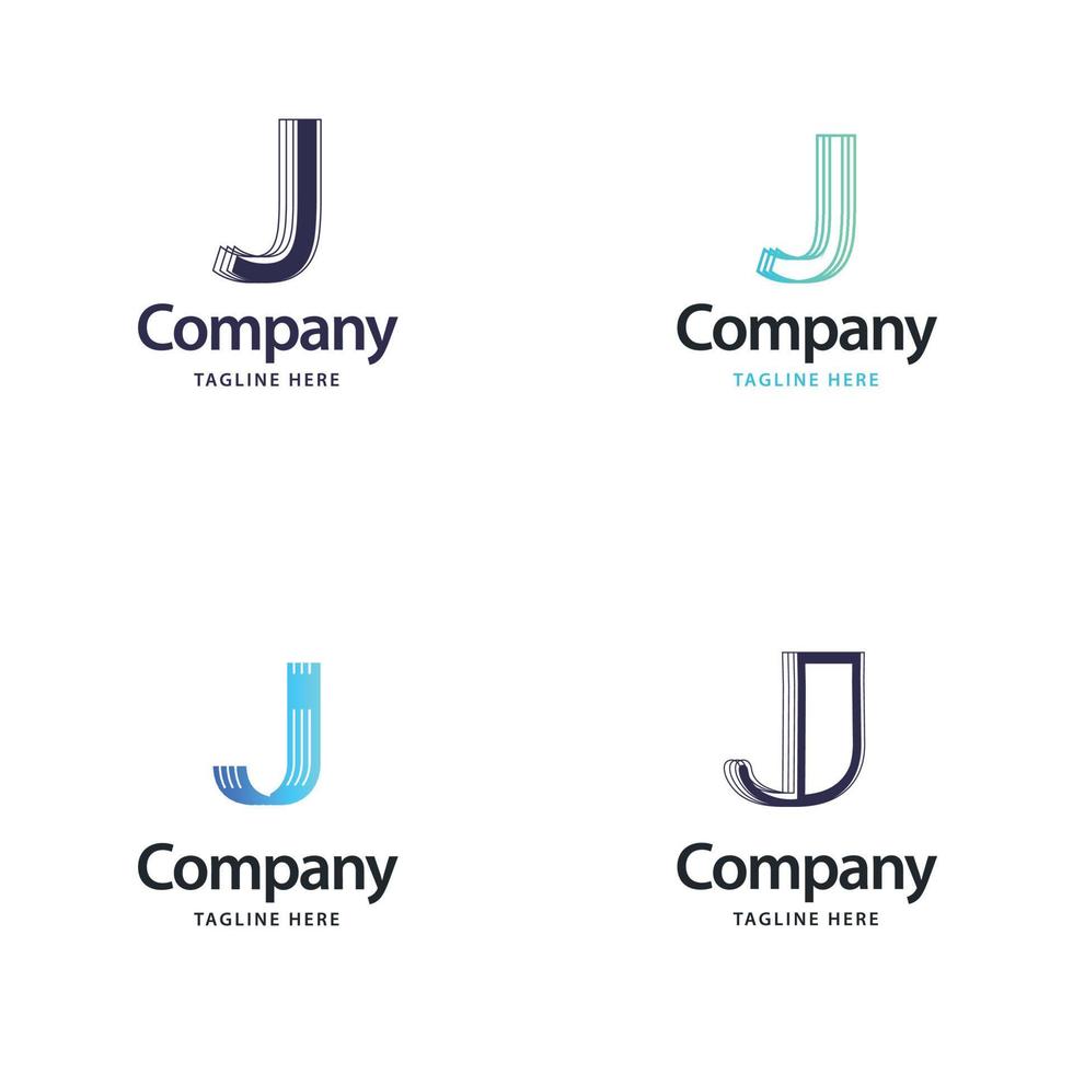 letra j diseño de paquete de logotipos grandes diseño de logotipos modernos y creativos para su negocio vector