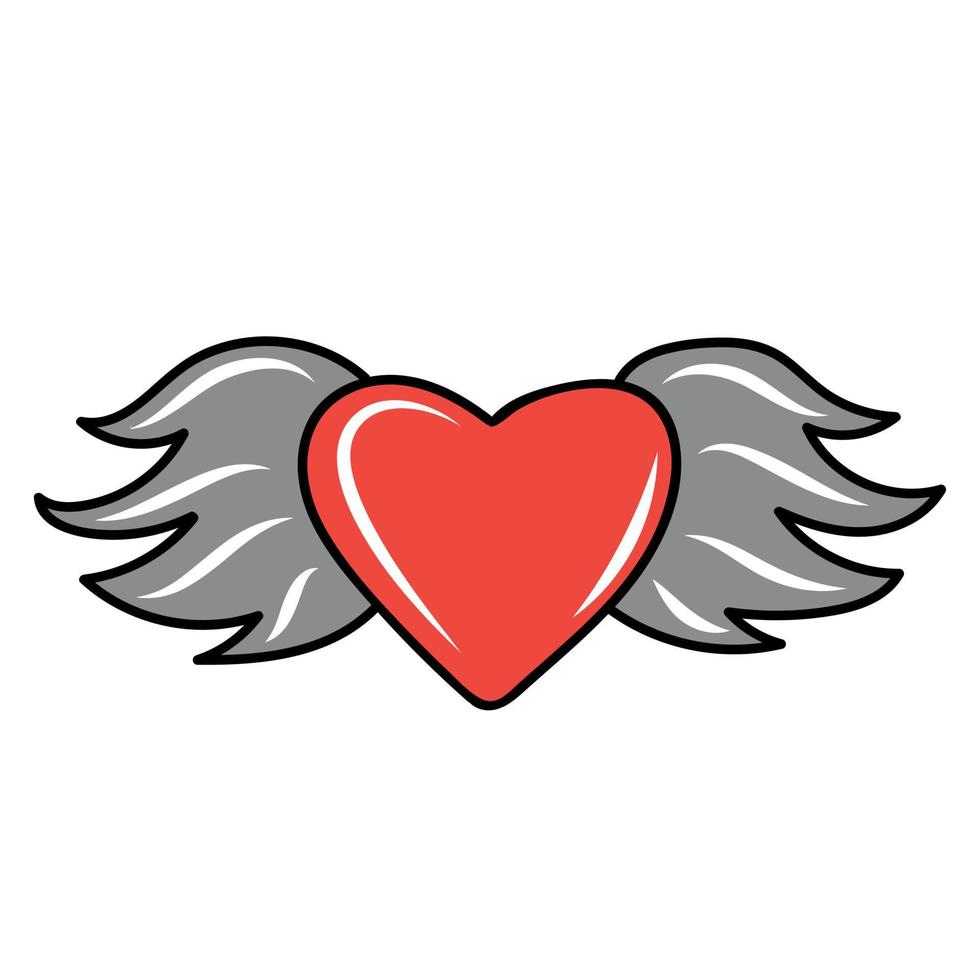 Heart with wings vector