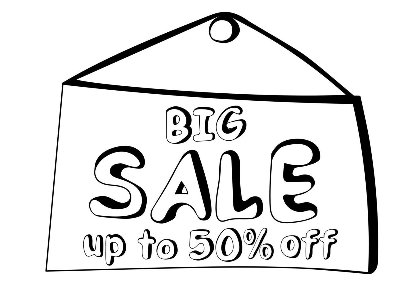 Hand drawn Big Sale banner in doodle style vector
