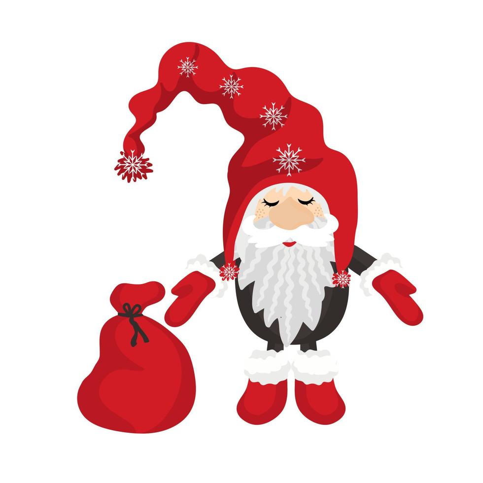 pequeños gnomos navideños. Papá Noel vector