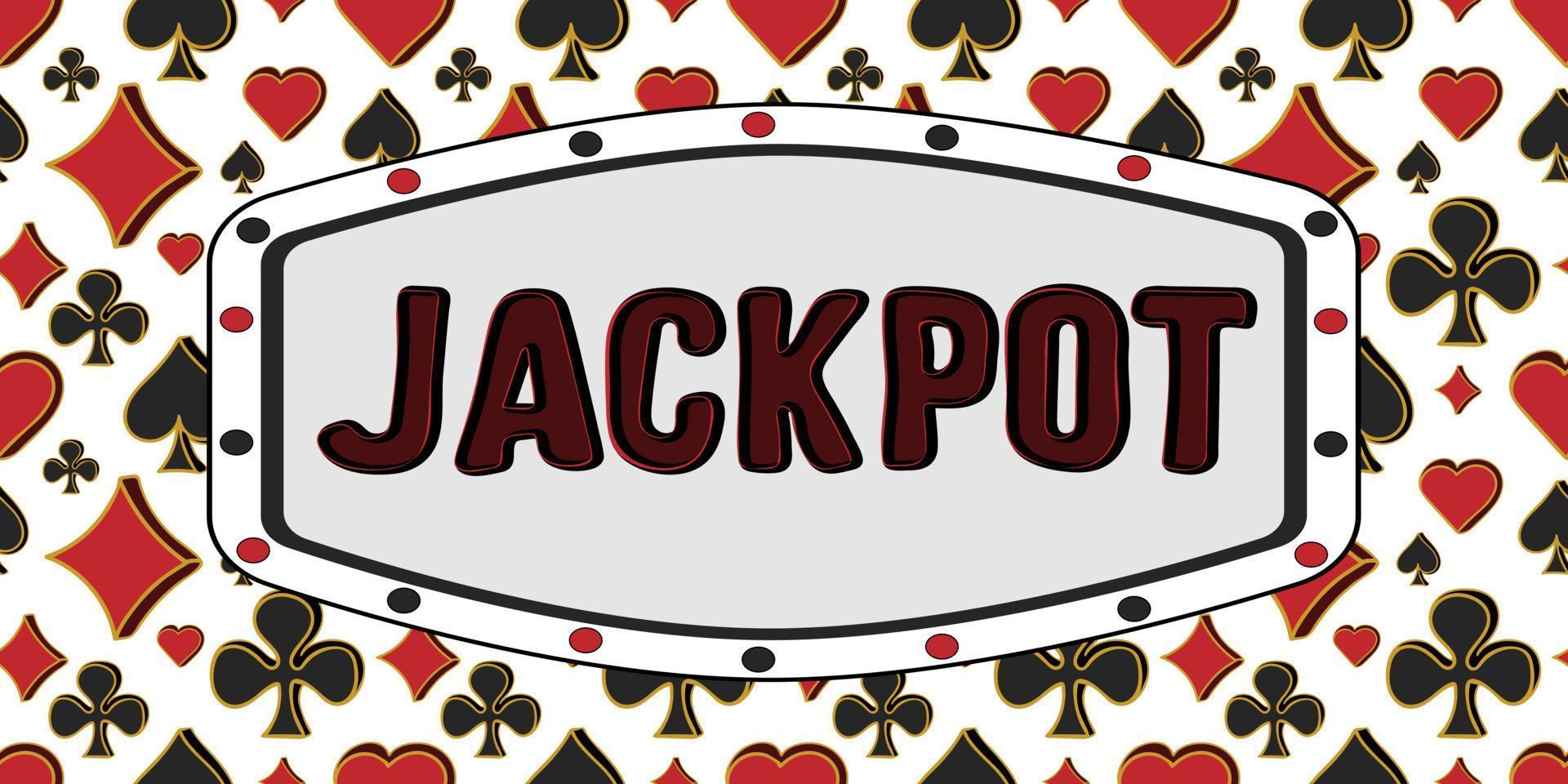 Jackpot banner with four card suits vector