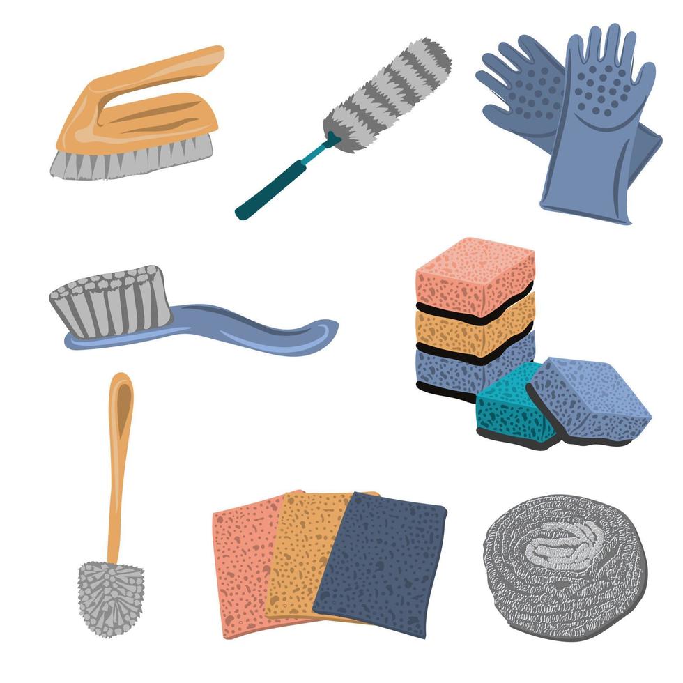 conjunto de herramientas para la limpieza vector