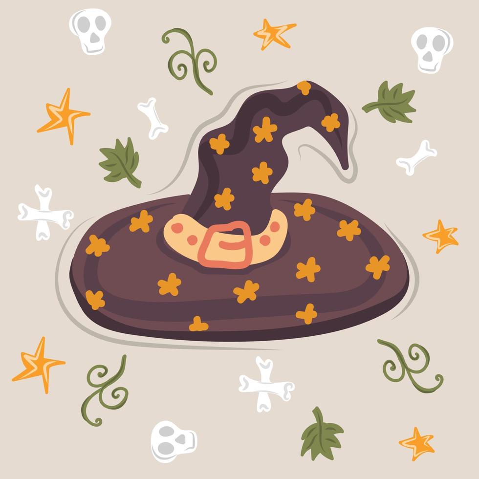 Witch Hat in doodle style vector