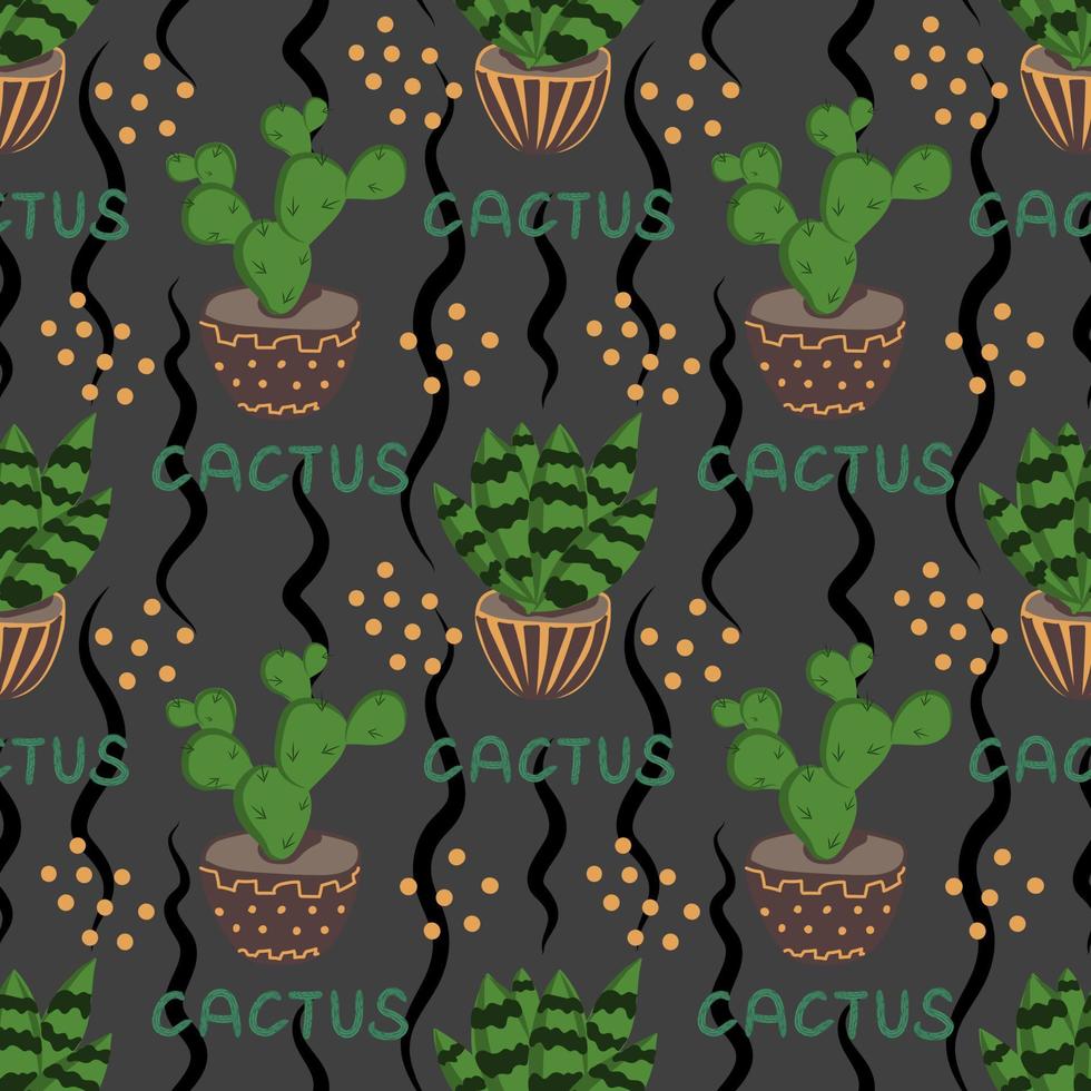 Succulent and cactus seamless pattern vector