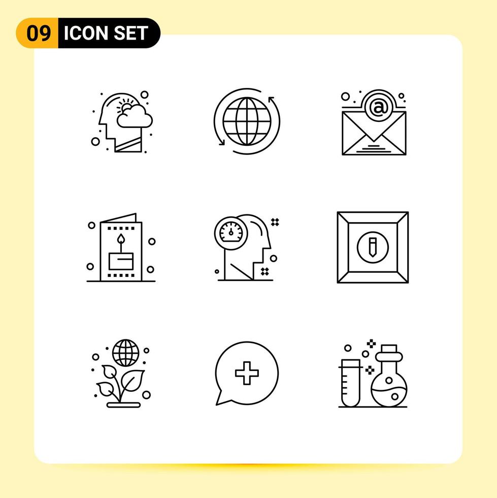 Modern Set of 9 Outlines and symbols such as dashboard kid travel holiday subscription Editable Vector Design Elements