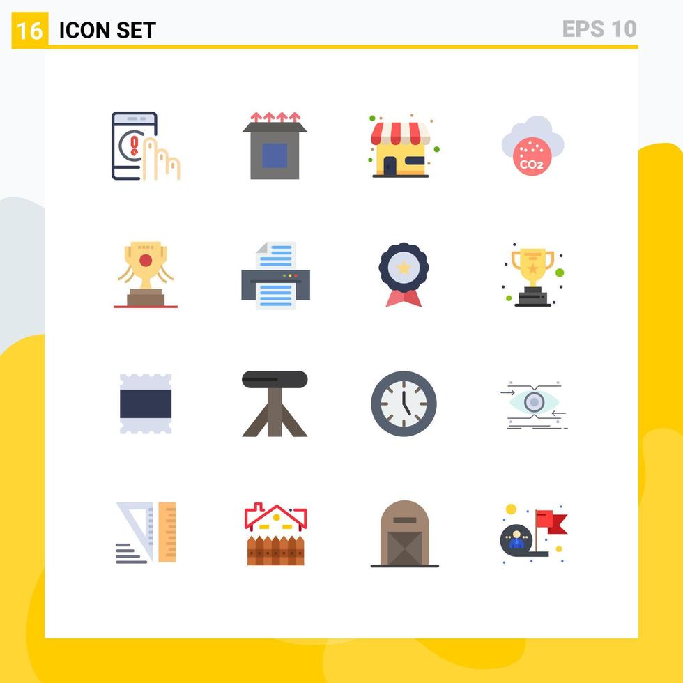 16 Universal Flat Colors Set for Web and Mobile Applications cup pollution market co air Editable Pack of Creative Vector Design Elements