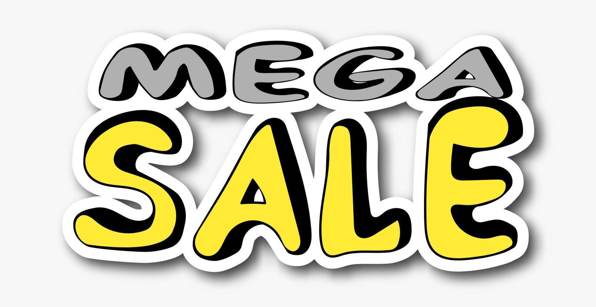 Mega sale sticker vector
