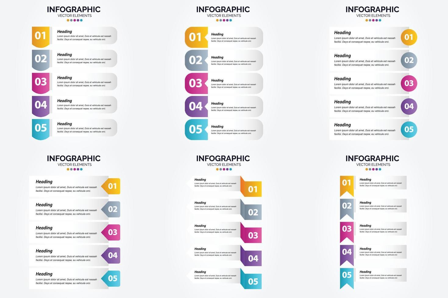 ilustración vectorial infografía conjunto de diseño plano para folleto publicitario y revista vector