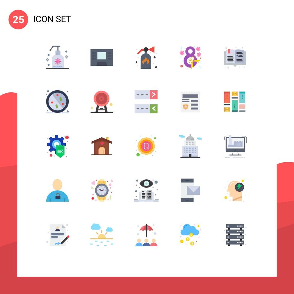 Group of 25 Modern Flat Colors Set for anti hobbies security read ribbon Editable Vector Design Elements