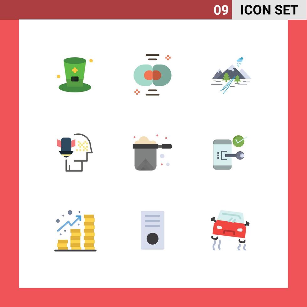 Universal Icon Symbols Group of 9 Modern Flat Colors of security personal division personal data protection nature Editable Vector Design Elements