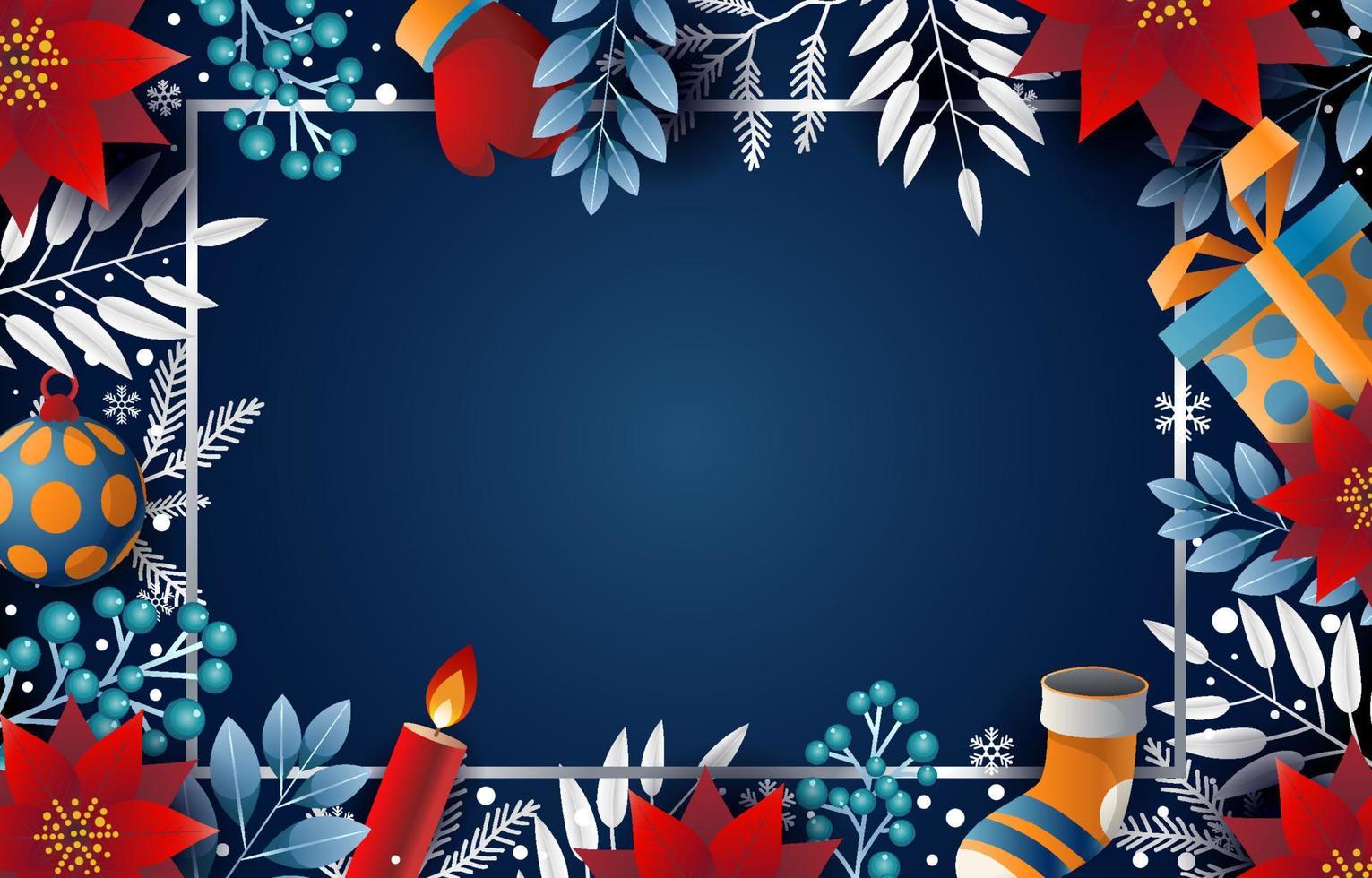 Border Background with Winter Elements vector