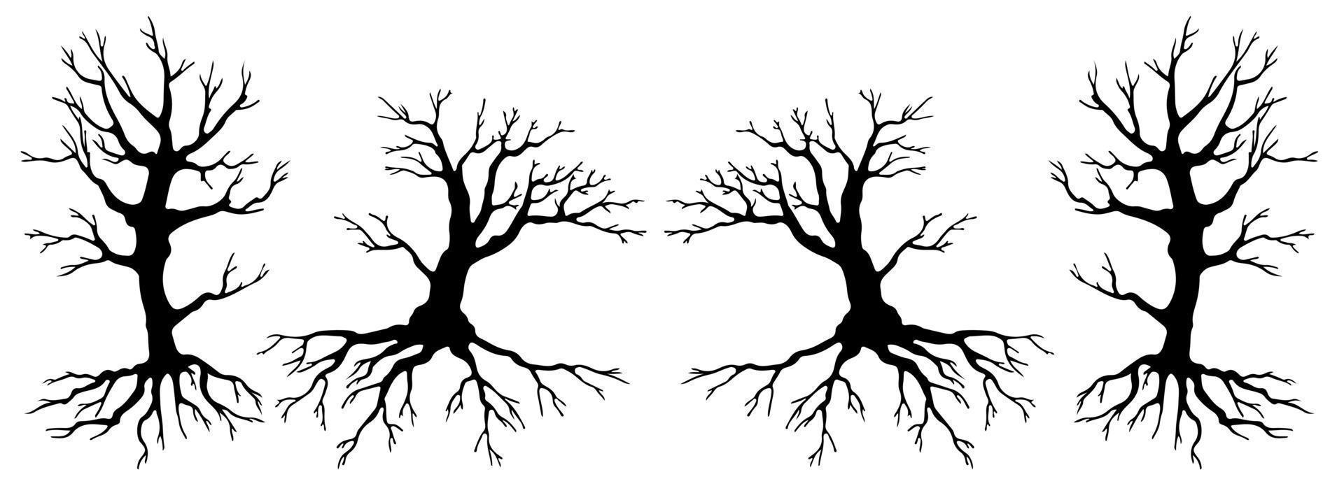 Bare tree Silhouette art vector design plant bare shape for websites, printing and others.