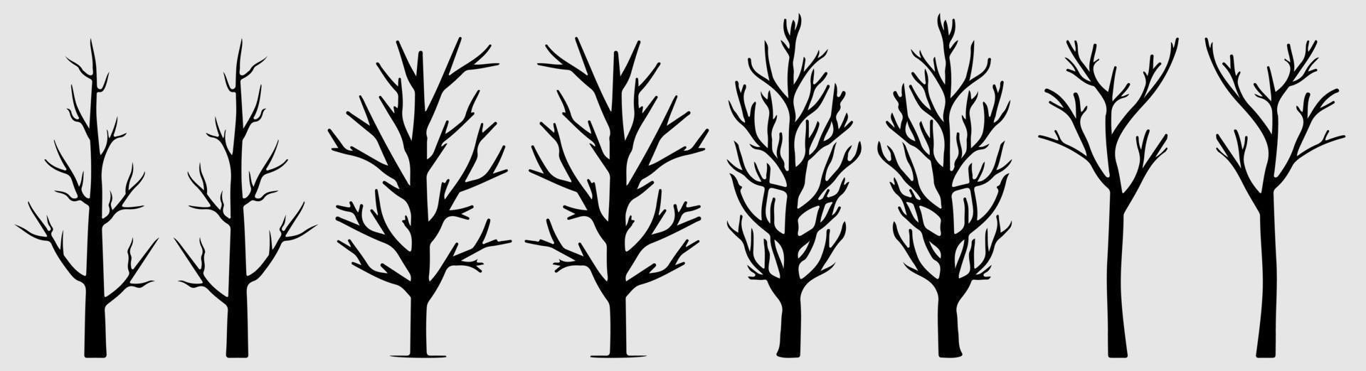 Bare tree Silhouette art vector design plant bare shape for websites, printing and others.